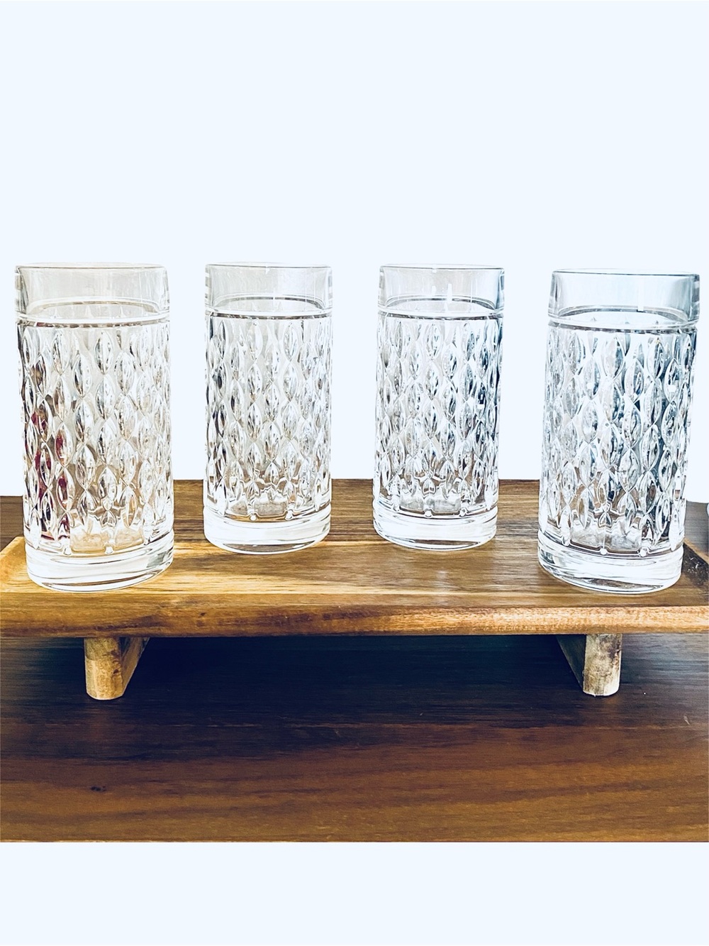 Ralph Lauren Aston Cut Crystal Highball Glasses 4 Set Drinkware Like New Germany